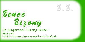 bence bizony business card